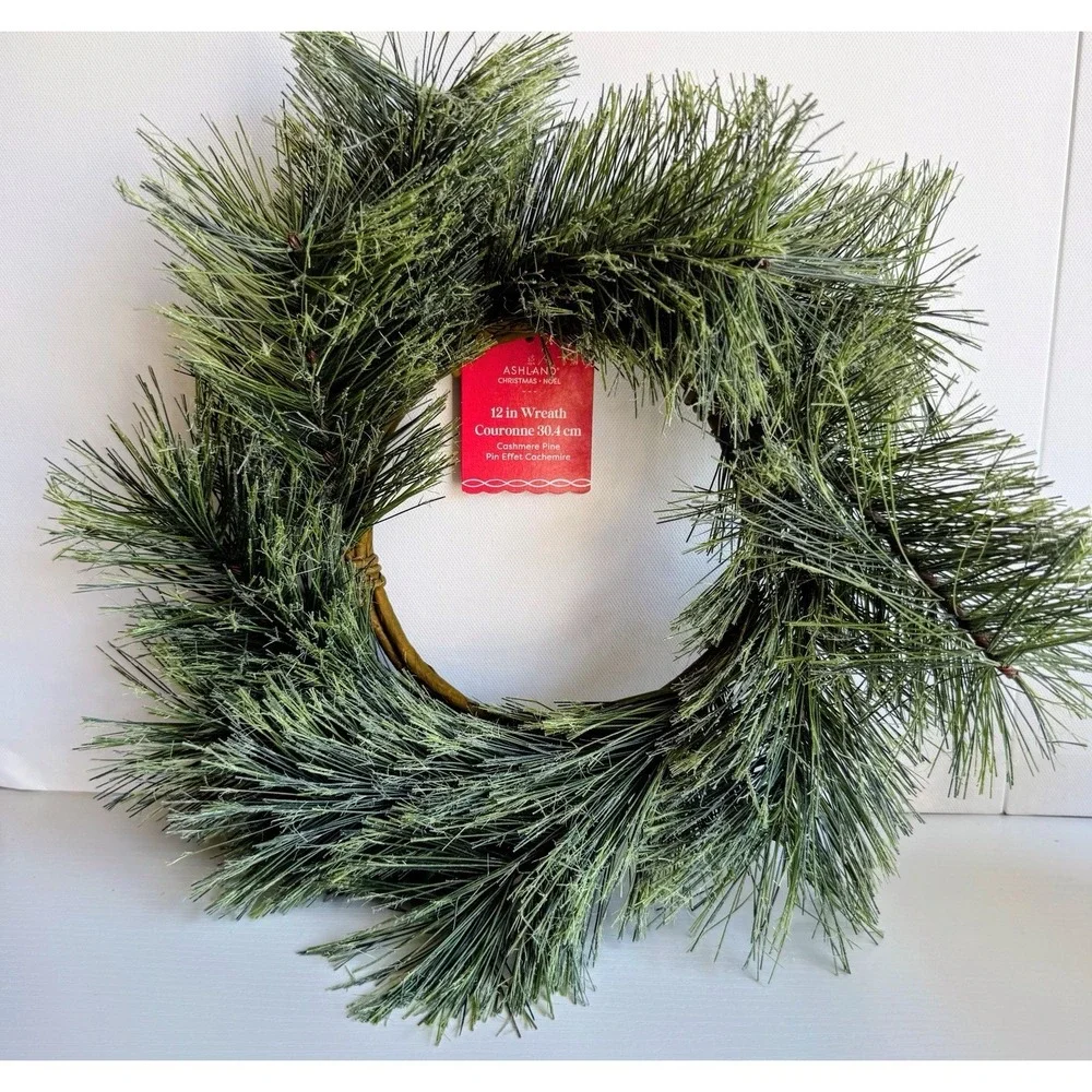 12in Cashmere Pine Wreath Christmas Ashland Green Holiday Door Decor